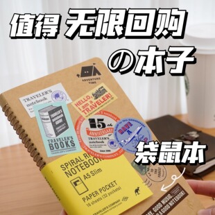 日本TRC金属线圈笔记本TN袋鼠本收纳本随身记事本子日记简约ins风