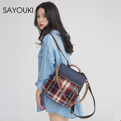 sayouki拉链式意大利ins潮双肩包