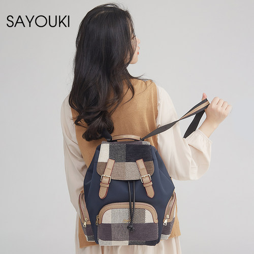 帆布洋气风网红双肩包