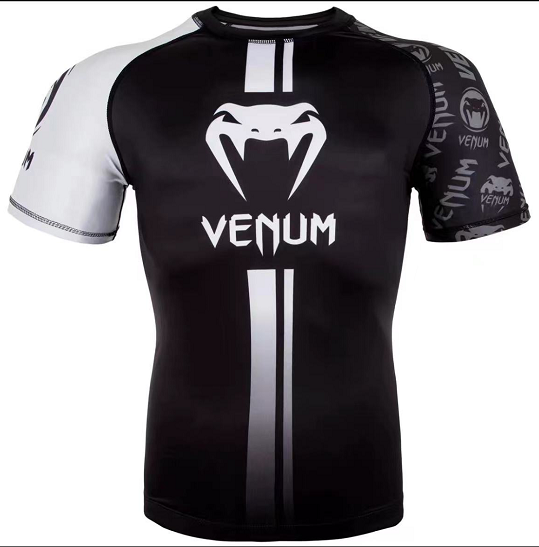 venum logo rashguard 毒液正品泰拳搏击散打紧身短袖 防磨长袖