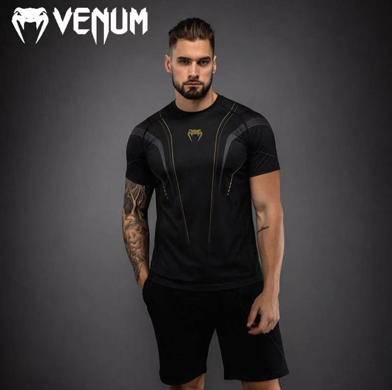 Venum Streamline泰拳搏击散打格斗速干T恤 运动跑步健身速干短袖