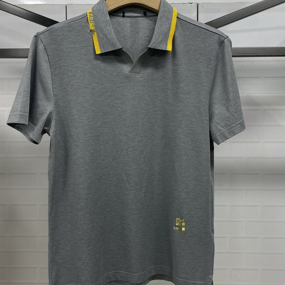 CP559    48  码2024新款路易诗男士商务休闲百搭翻领短袖T恤微瑕