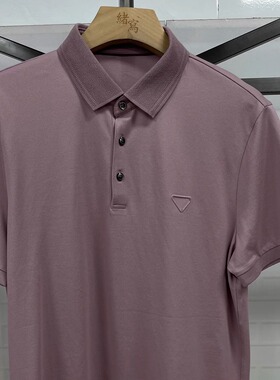 CP345    约50码2024新款迪男士商务休闲百搭翻领短袖T恤微瑕