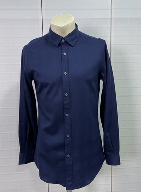 CX197    39码路易长袖商务春秋季男士商务休闲翻领常规款衬衣