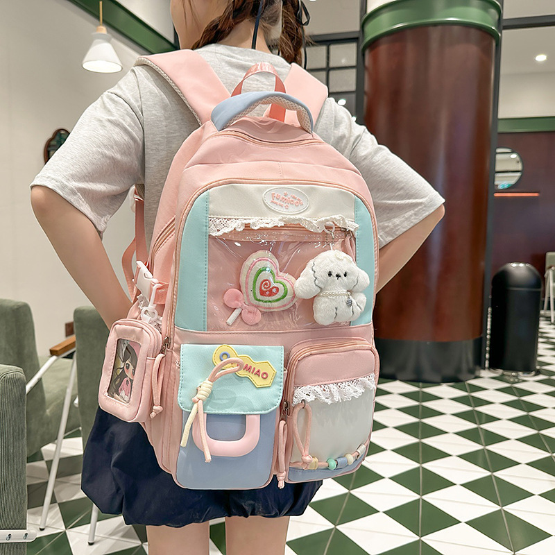 书包女新款高颜值日系清新甜美可爱二次元透明痛包初高中生双肩包