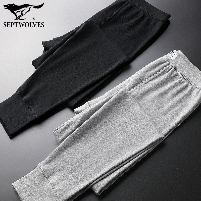 七匹狼春秋裤男士纯棉薄款保暖打底秋冬内穿裤宽松舒适青少年学生