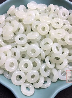 且末料面包圈新疆白玉连接环手链