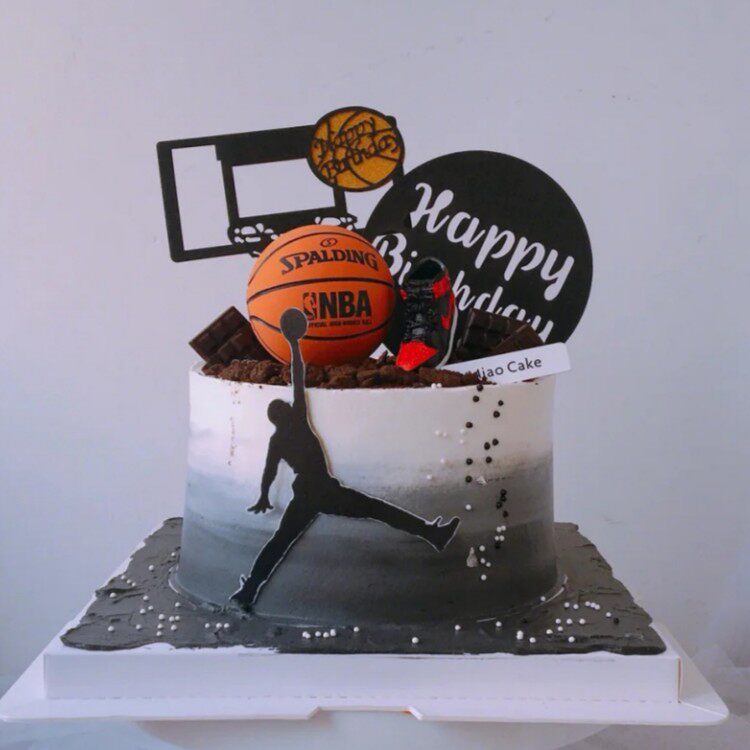 篮球蛋糕装饰男神父亲节男友男生日足球灌篮高手甜品台生日快乐r