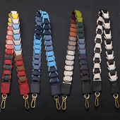 彩色编织包带斜挎带百搭撞色单肩背带拼色真皮包包带子替换宽肩带