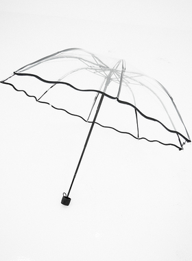 透明雨伞女折叠少女心ins白色小清新森系轻便小巧个性创意网红伞