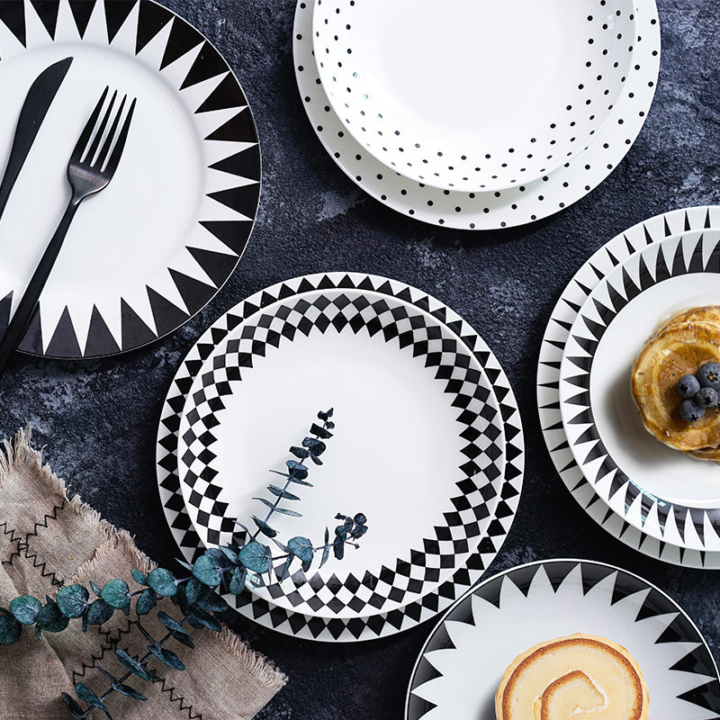 North European simple black diamond creative Western dish