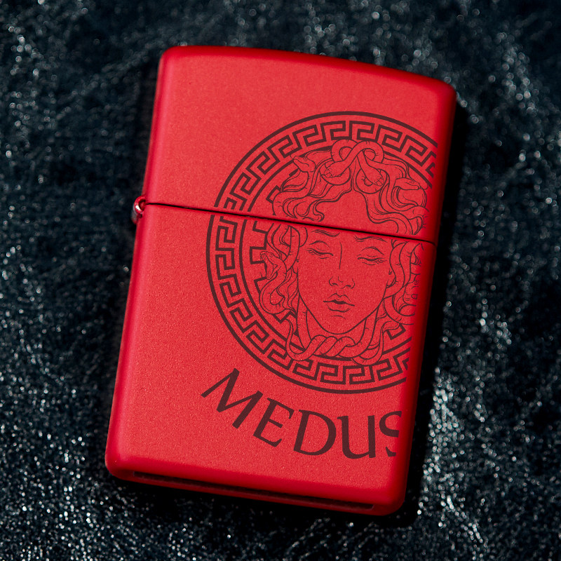 zippo红色哑漆送男友正品打火机