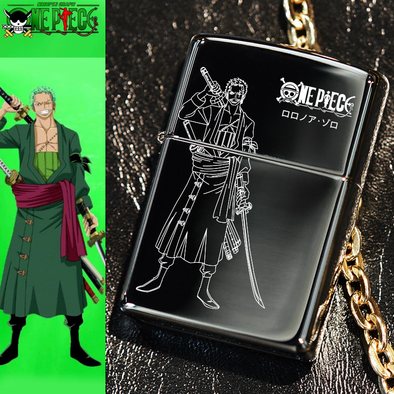 zippo打火机男士正版限量版黑冰海贼王索隆路飞雅痞正品送男友