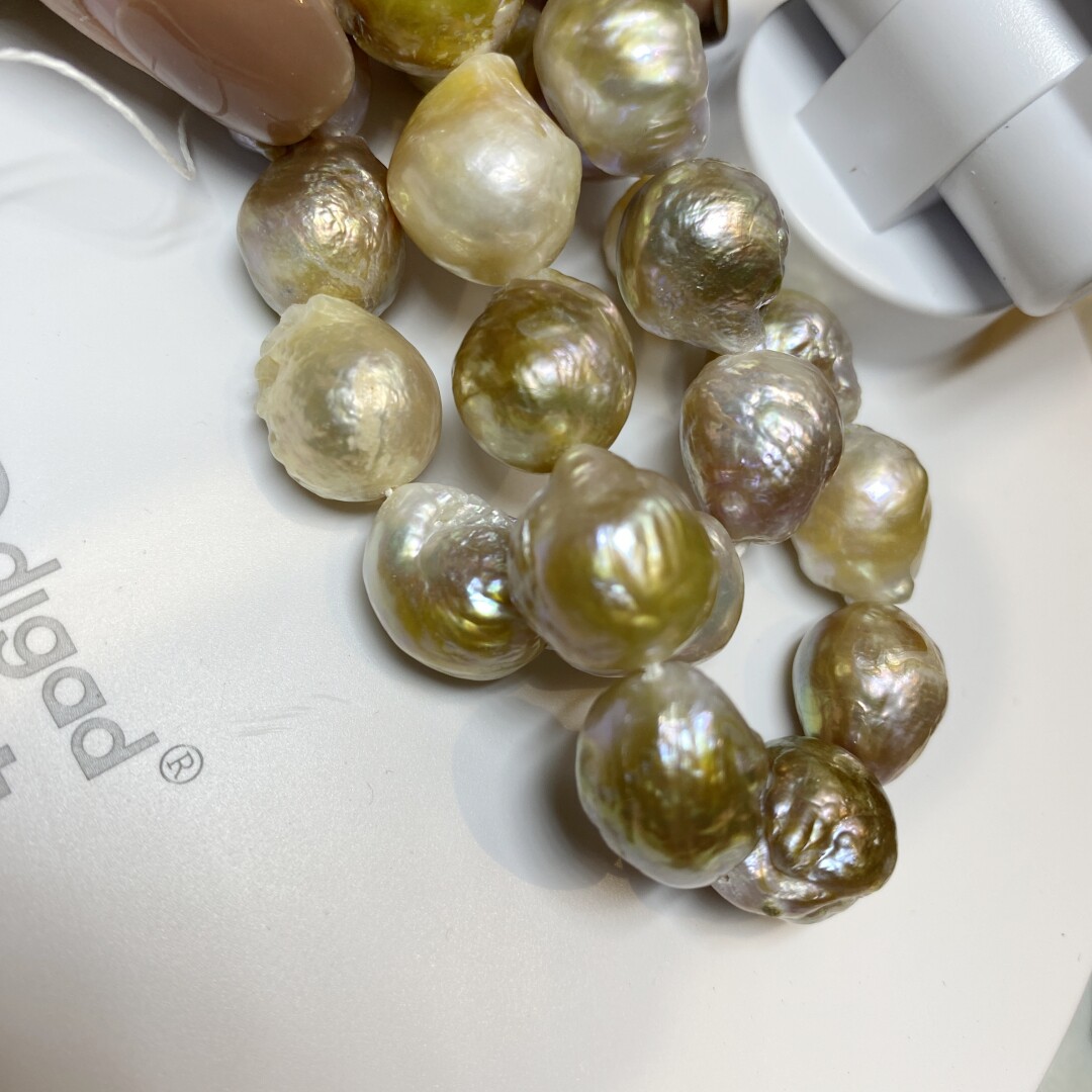 皱皮爱迪生珍珠巴洛克珍珠蚌淡水珍珠散珠珍珠异形12-13mm大颗粒