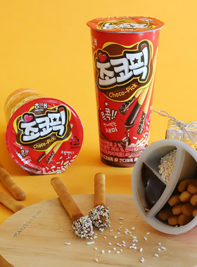 海太小新巧克力酱饼干双色桶