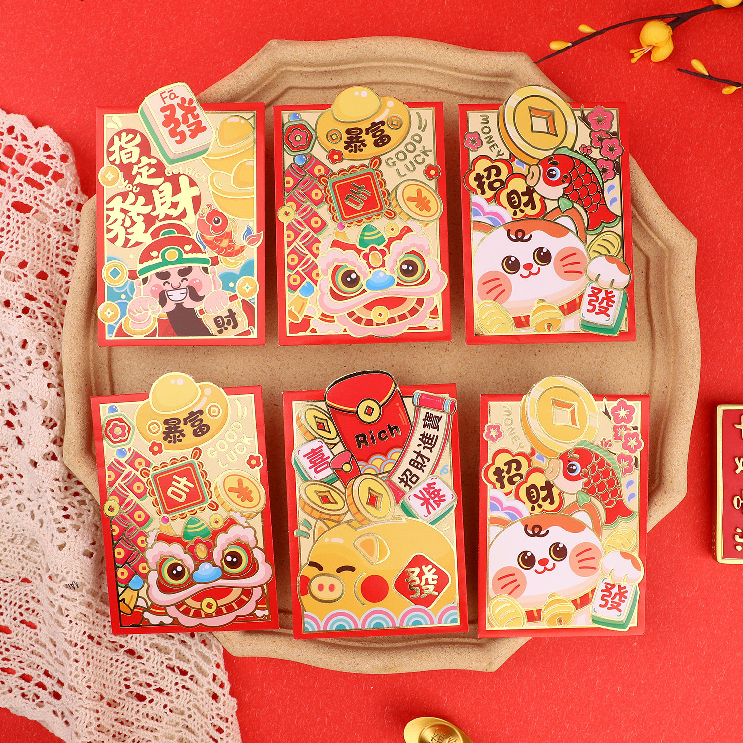 2026马年柏年喜卡通可爱红包春节新年利是封混合装个性创意压岁钱,节庆用品/礼品,红包/利是封,淘宝优惠券,粉丝福利购,淘宝优惠卷