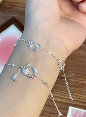 足银999纯银HelloKitty凯蒂猫手链女小众甜美百搭时尚显白猫手饰