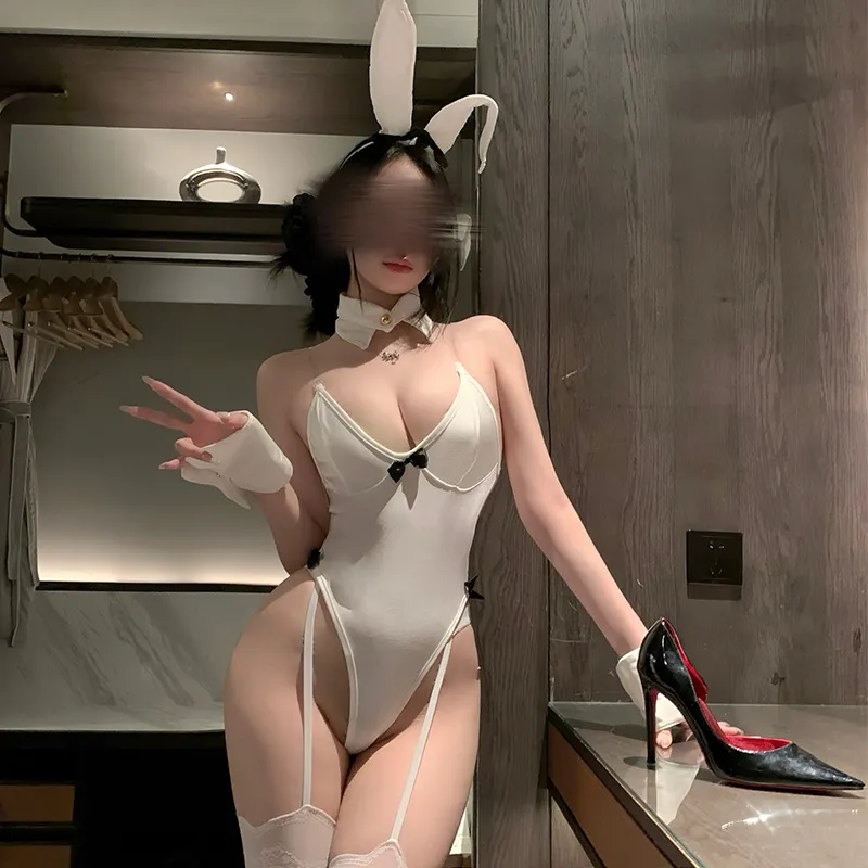 6076潮尚夜总会桑拿纯欲甜美cosplay兔女郎连体衣绑带内衣连体衣