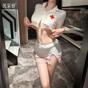6038潮尚夜总会性感护士装 内衣火辣纯色短裙角色扮演制服套装