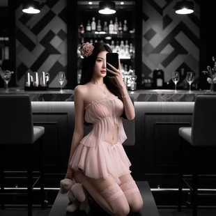 9021潮尚夜总会夜店女装辣妹透明性感诱惑公主风连衣裙