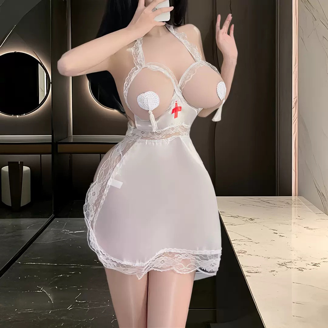 5027潮尚夜总会性感辣妹镂空低胸V领激情免脱火辣套装连衣裙技师