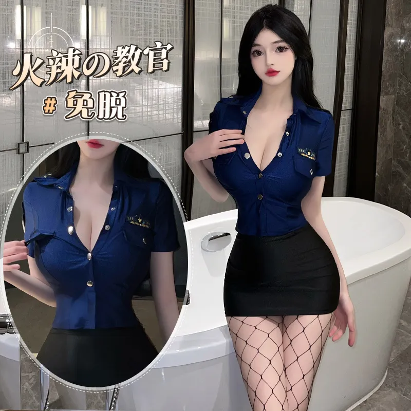 4681潮尚夜总会内衣性感女警火辣诱惑制服激情角色扮演夜店套装