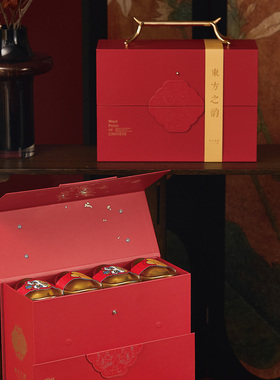 2026新款春节高档包装盒硬盒节日伴手礼茶叶礼盒手提盒年货空盒子