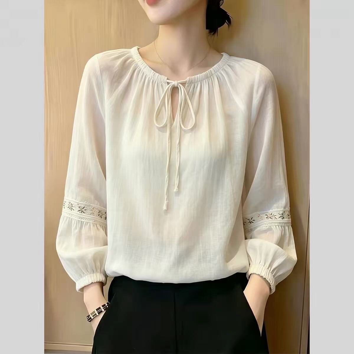 法式白色独特漂亮巨好看气质上衣女秋季2026新款洋派小衫炸街衬衫