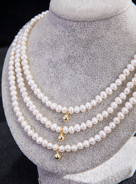 缘绘凤仪 s925银简约设计感天然淡水珍珠项链气质时尚小米珠