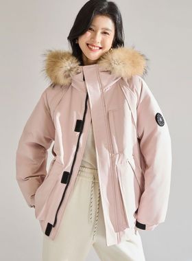 25冬季户外工装风派克羽绒服90白鸭绒貉子毛领加厚保暖外套25653