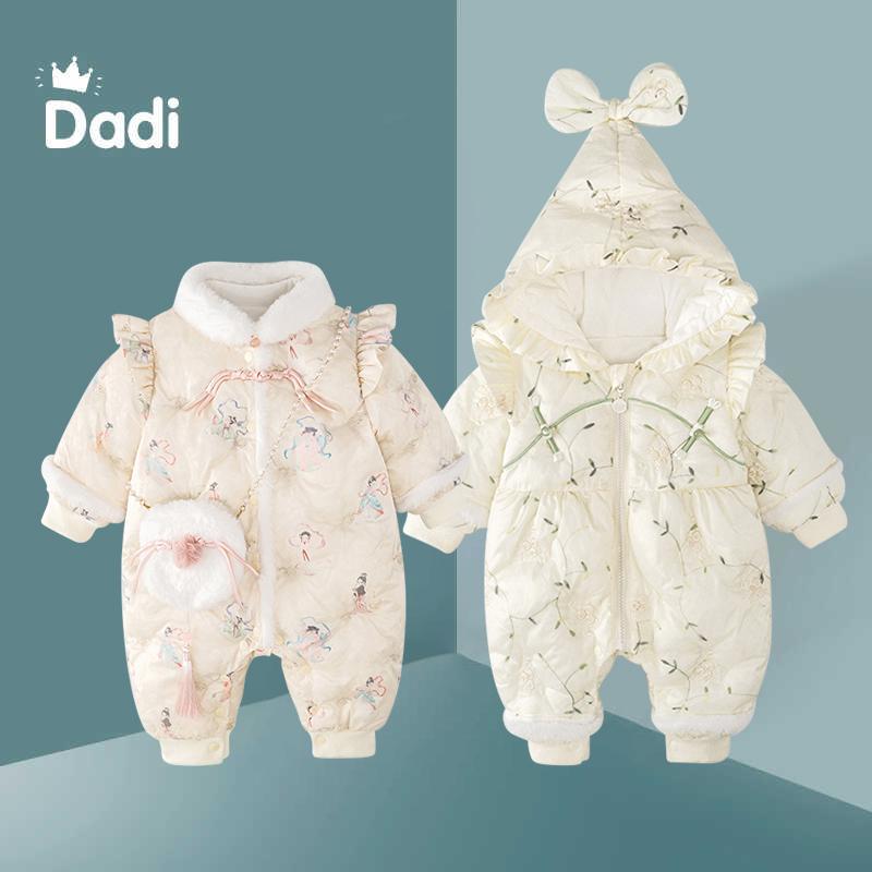 连体衣加绒加厚保暖冬季爬服