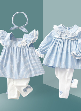 女童裙子套装夏季周岁礼服洋气公主两件套女宝宝外出衣服时尚秋装