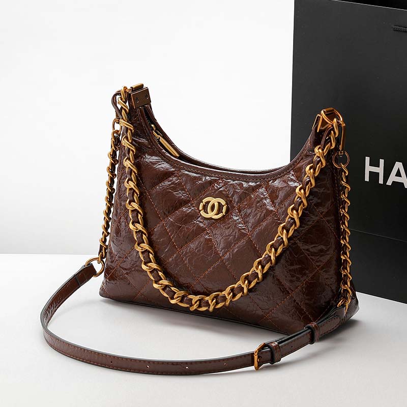 包包女式2025新款腋下包精致菱格绣花单肩包手提斜挎链条包