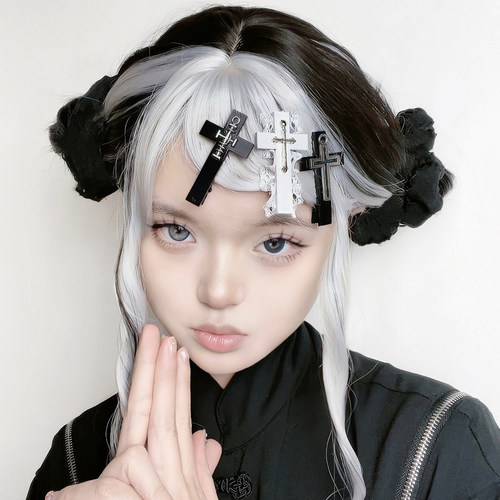 原创亚克力十字架发夹