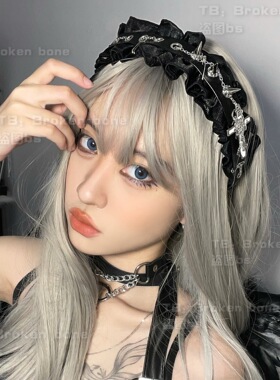 Broken bone原创 亚文化朋克暗黑系哥特原宿PU发箍头饰头箍配饰