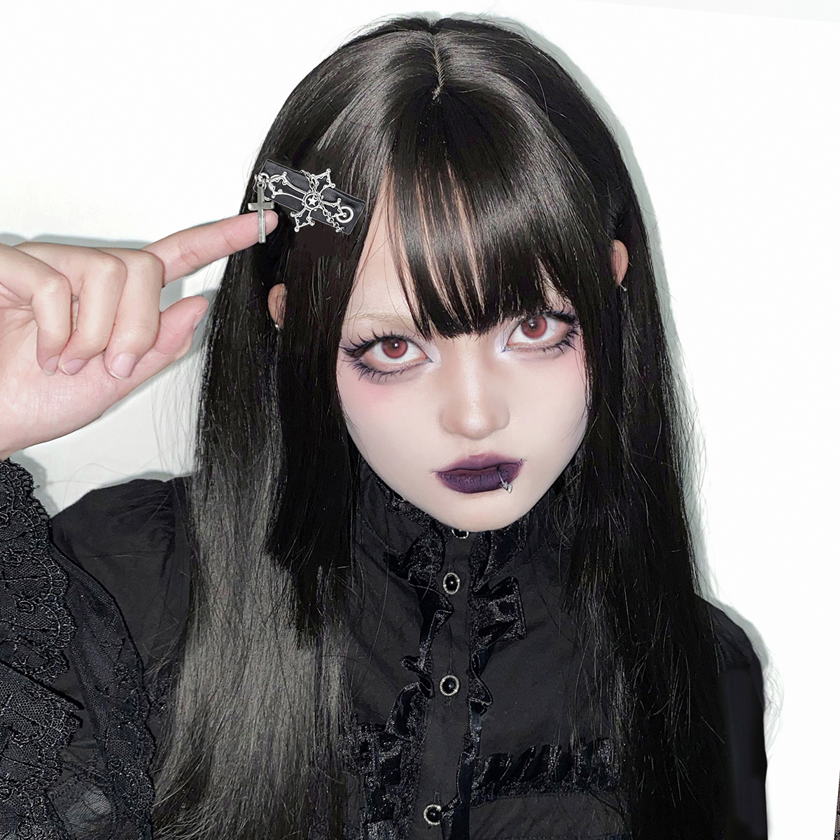 BrokenbonePU十字架发夹