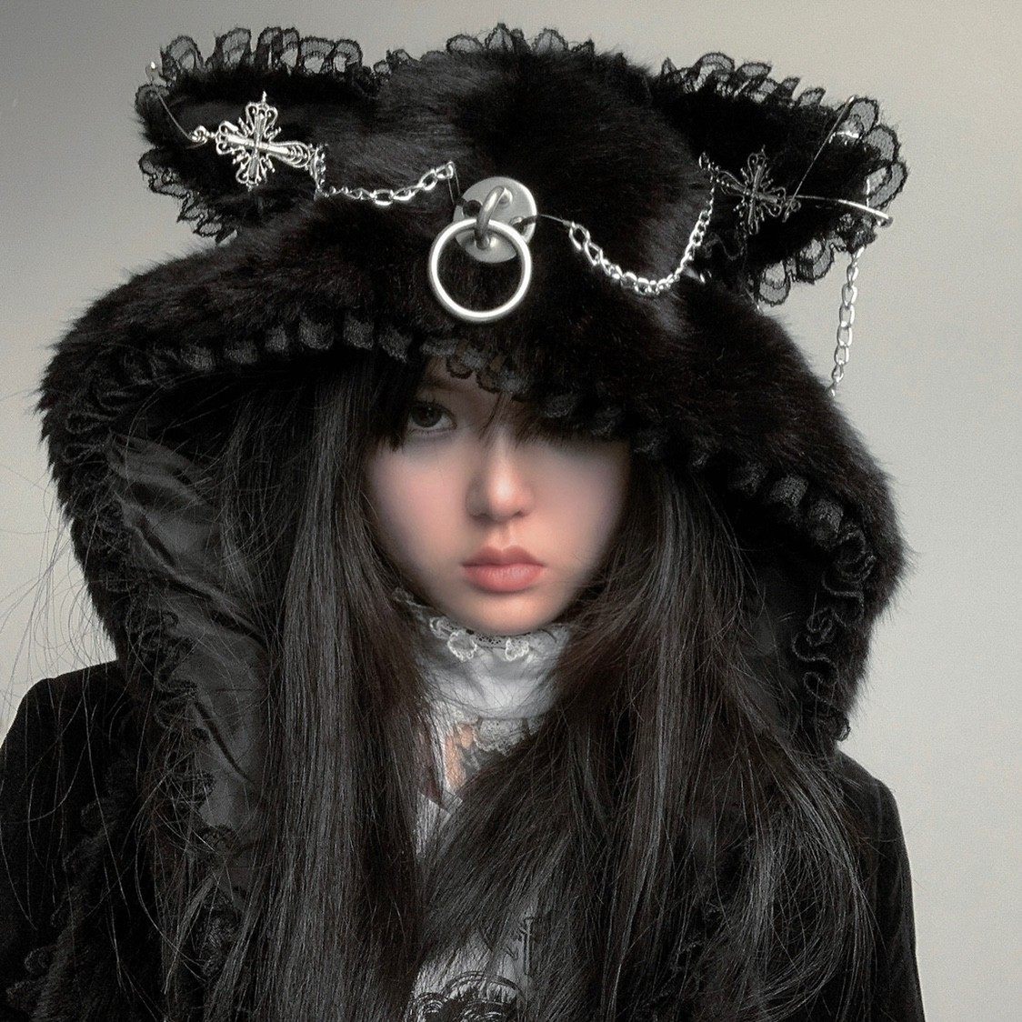 原创朋克punk圣诞头饰个性猫耳帽