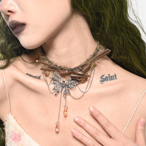 Brokenbone原创美拉德蝴蝶项圈