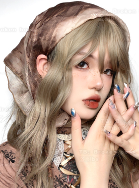 Broken bone原创 亚文化包头美拉德复古装饰扎染y2k法式三角头巾