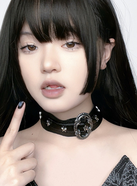 Broken bone原创 暗黑朋克小众设计复古设计不规则PU星星项圈颈饰