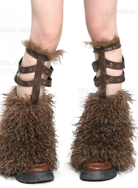 Broken bone原创 亚文化小众设计美拉德复古滩羊毛腿套加保暖腿袜