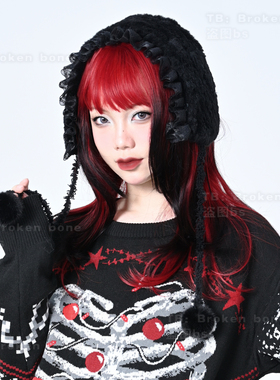 Broken bone原创 亚文化蕾丝毛绒可爱护耳式耳罩耳套保暖女发带冬