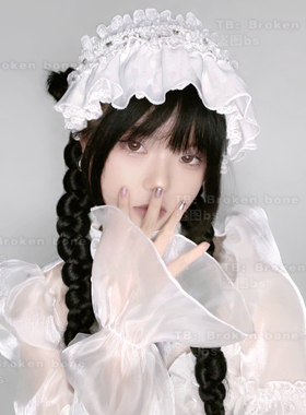 Broken bone原创 亚文化法式甜美双层设计复古装饰简约发带发饰女