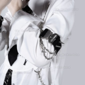 亚文化朋克金属链条铆钉PU仿皮个性 Broken bone原创 手环护腕手饰