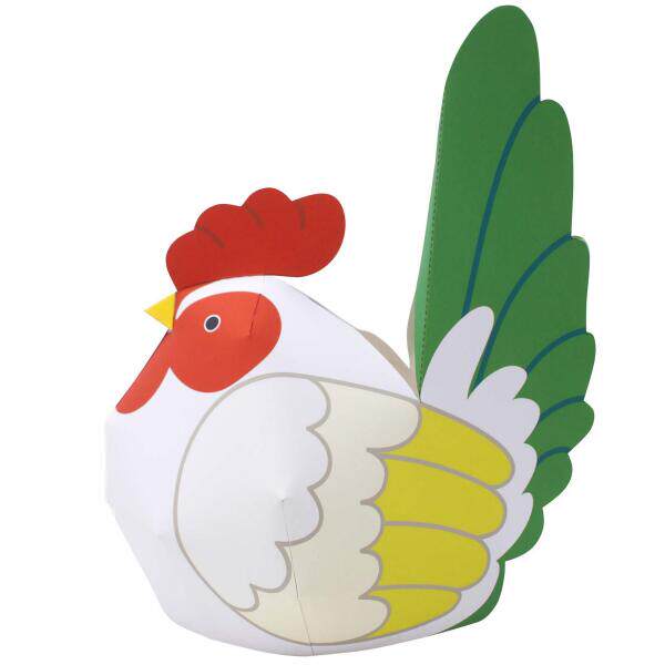 儿童手工折纸diy拼装立体3d纸质模型卡通动物公鸡大公鸡小鸡制作