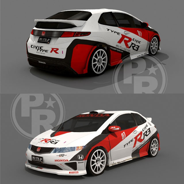 儿童手工折纸diy拼装立体纸质模型仿真车模本田思域跑车赛车制作