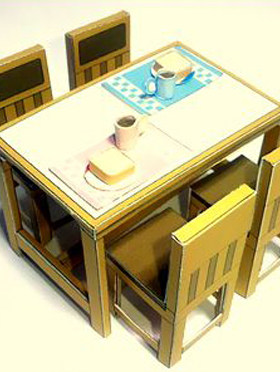 纸质模型家具小桌子椅子桌椅制作