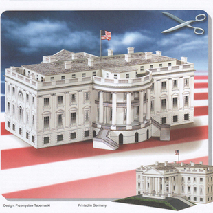 儿童手工折纸DIY拼装立体纸质模型制作世界著名建筑制作美国白宫