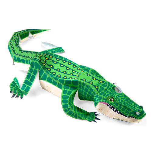 仿真两栖爬行动物鳄鱼3D纸模型