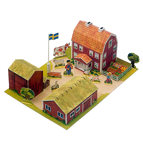 儿童手工折纸diy拼装立体3d纸质模型卡通农场小房子建筑益智玩具